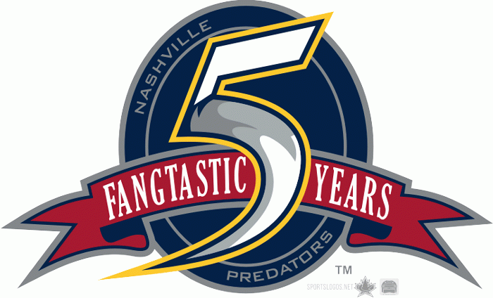 Nashville Predators 2003 Anniversary Logo iron on transfers for fabric